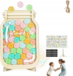 Słoik Motywacyjny Nagrodami Dobrych Uczynków Personalizowany Buźki Naklejki - Skarbonki - miniaturka - grafika 1