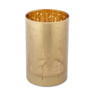 Świeczniki - Lampion LED Choinki 8.5 x 12 cm złoty - miniaturka - grafika 1