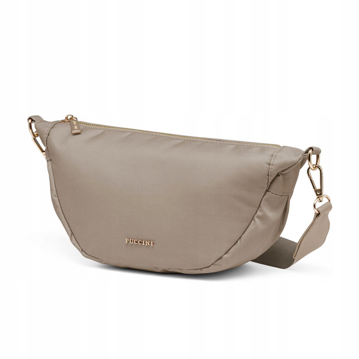 Torebka Damska Miejska Półksiężyc Miękka Na Pasku Brązowa PUCCINI TM247-2