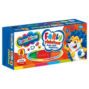 Bambino Farby Plakatowe 8 Kolorów Szkolne Przedszkolne 20ml - Szkolne artykuły papiernicze - miniaturka - grafika 1