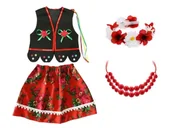 Dresy i komplety dla dziewczynek - ZESTAW KRAKOWIANKA CZARNO-CZERWONY 116-140 4el - miniaturka - grafika 1