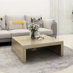vidaXL vidaXL Stolik kawowy, dąb sonoma, 100x100x35 cm, płyta wiórowa - Ławy i stoliki kawowe - miniaturka - grafika 1