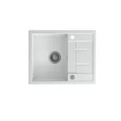 Zlewozmywaki - QUADRON MORGAN 116 biały metalik + odpływ stalowy (HB8210U1-BS) HB8210U1-BS - miniaturka - grafika 1