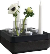 Świeczniki - Świecznik Stumpastaken S czarne aluminium z 4 wazonami i podstawką 6 el. - miniaturka - grafika 1