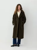 Płaszcze damskie - Reserved - Wełniany płaszcz handmade - ciemnozielony - miniaturka - grafika 1