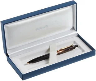 Pelikan® Długopis K200 do Pisania Rysowania Kaligrafii | Szybkoschnący Trwały Solidny Obudowa metalowa | Do Szkoły Pracy Biura Na studia | Komfortowe i Gładkie pisanie | Brązowy Marmur - Długopisy - miniaturka - grafika 1