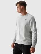 Bluzy męskie - Męska bluza dresowa nierozpinana bez kaptura 4F 4FWMM00TSWSM1465-27M Szary - miniaturka - grafika 1