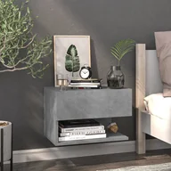 Szafki nocne - Wisząca Szafka Nocna, Betonowa Szarość, Materiał Drewnopochodny - miniaturka - grafika 1