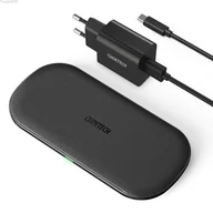 Ładowarki do telefonów - Choetech 2w1 ładowarka bezprzewodowa Qi do telefonu / słuchawek Airpods 2 z 5 cewkami ładującymi + kabel USB Typ C 1m + ładowarka sieciowa czarny (T53 - miniaturka - grafika 1