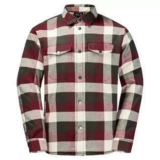 Koszule męskie - Męska koszula Jack Wolfskin FELSENWEG INS SHIRT M cordovan red checks - S - grafika 1