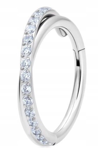 Tytanowy Kolczyk Clicker PIERCING Kółko z Cyrkoniami HELIX Lobe 1,2/8