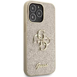 Etui Guess GUHCP13XHG4SGD na iPhone 13 Pro Max 6.7" - złote Glitter Script Big 4G - Etui i futerały do telefonów - miniaturka - grafika 3