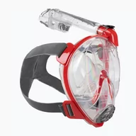 Maski do nurkowania - Maska pełnotwarzowa do snorkelingu Cressi Duke Dry Full Face clear/red - miniaturka - grafika 1