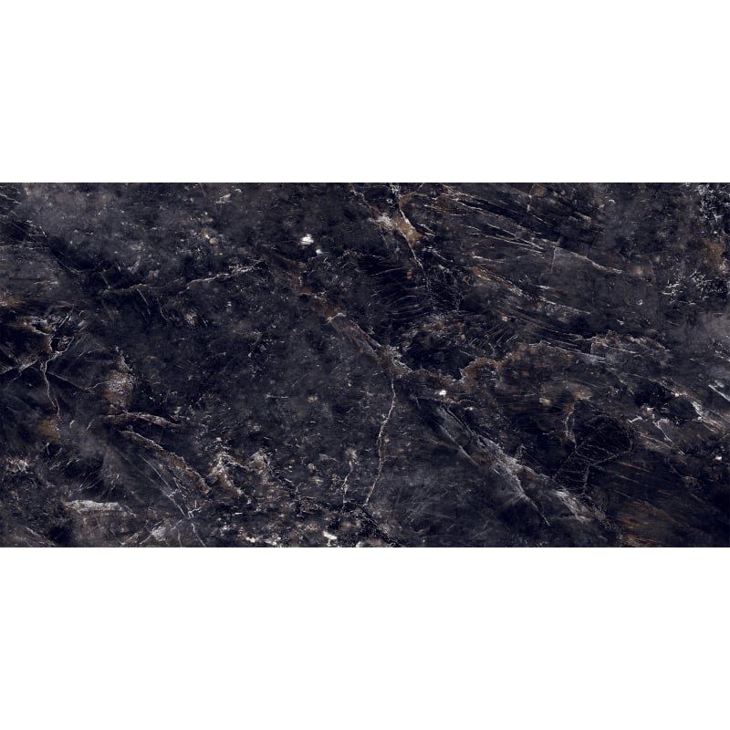 Mexen Rokocha Black gres szkliwiony rekt. G1, płytka podłogowo-ścienna 120 x 60 cm, wysoki połysk - TL205-120-060-01
