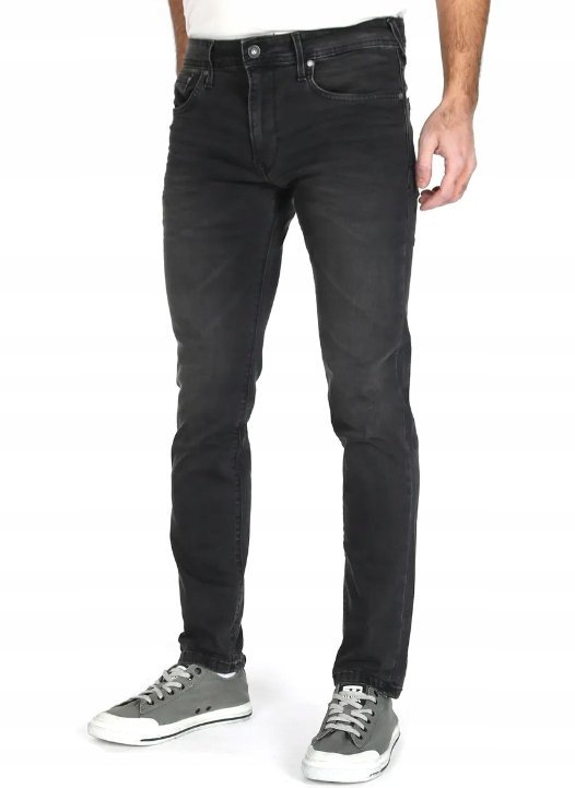 Pepe Jeans Czarne Spodnie Jeansowe Męskie Długie 32/32 1Z1