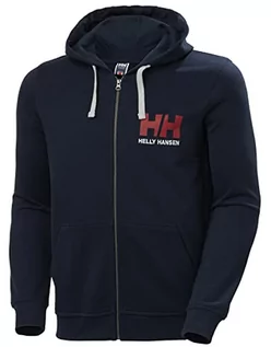 Bluzy męskie - Helly Hansen Helly-Hansen męska bluza z kapturem z logo Hh na całej długości niebieski grantowy L 34163_597-L - grafika 1