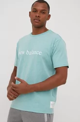 New Balance t-shirt męski kolor zielony melanżowy - Ceny i opinie na  Skapiec.pl