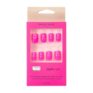 Peggy Sage, zestaw sztucznych 24 paznokci Idyllic nails bright pink - Zestawy kosmetyków damskich - miniaturka - grafika 1