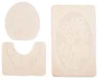 Dywaniki łazienkowe - Miękki kremowy komplet dywaników do łazienki P0-H56 - miniaturka - grafika 1