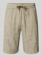 Spodenki męskie - Szorty lniane o kroju regular fit z tunelem model ‘MORGAN’ - miniaturka - grafika 1