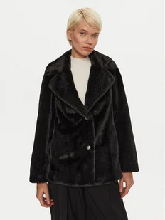 Guess Futro Filomena W4BL04 WGHO0 Czarny Regular Fit - Płaszcze damskie - miniaturka - grafika 1