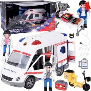 Interaktywna karetka Ambulans nosze figurki światło dźwięk ZA5456 - Zabawki zdalnie sterowane - miniaturka - grafika 1