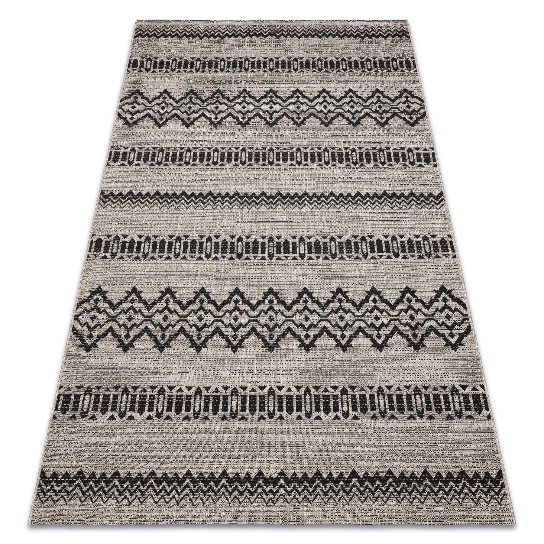 DYWAN SZNURKOWY SIZAL FLOORLUX 20510 srebrny / czarny szary 120x170 cm