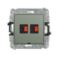 Gniazdka elektryczne - Karlik Gniazdo głośnikowe podwójne MINI - szałwiowy - miniaturka - grafika 1