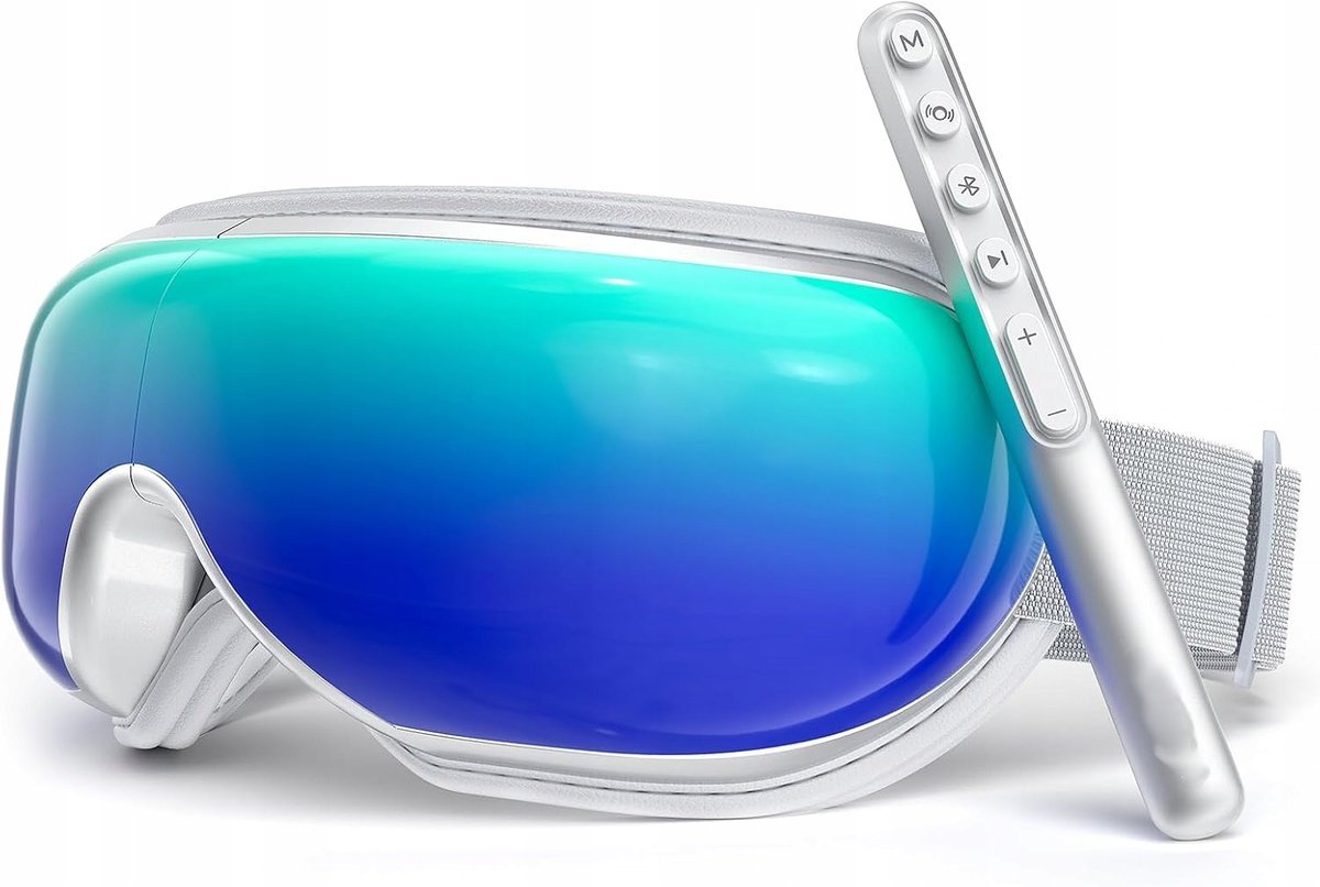 Masażer Oczu Głowy Z Pilotem Głośnik Bluetooth Podgrzewany Migrena Samolot