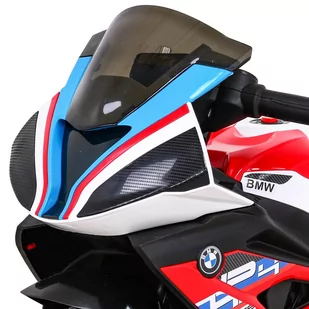 Motor BMW HP4 na akumulator dla dzieci Czerwony + 3 Koła + LED + MP3 USB + Ekoskóra - Samochody i pojazdy dla dzieci - miniaturka - grafika 1