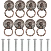 Zawiasy, okucia i inne akcesoria - Zestaw 8 antycznych uchwytów do szafek w kolorze czerwonej miedzi ze śrubami do drzwi i szuflad - miniaturka - grafika 1