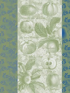 Le Jacquard Fran ais Ściereczka kuchenna Pommes  croquer Zielona - Ściereczki, gąbki, czyściki - miniaturka - grafika 1