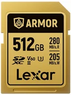Karty pamięci - Lexar SDXC ARMOR Gold UHS-II U3, Stainless Steel, IP68 R280/W210 V60 512GB - miniaturka - grafika 1
