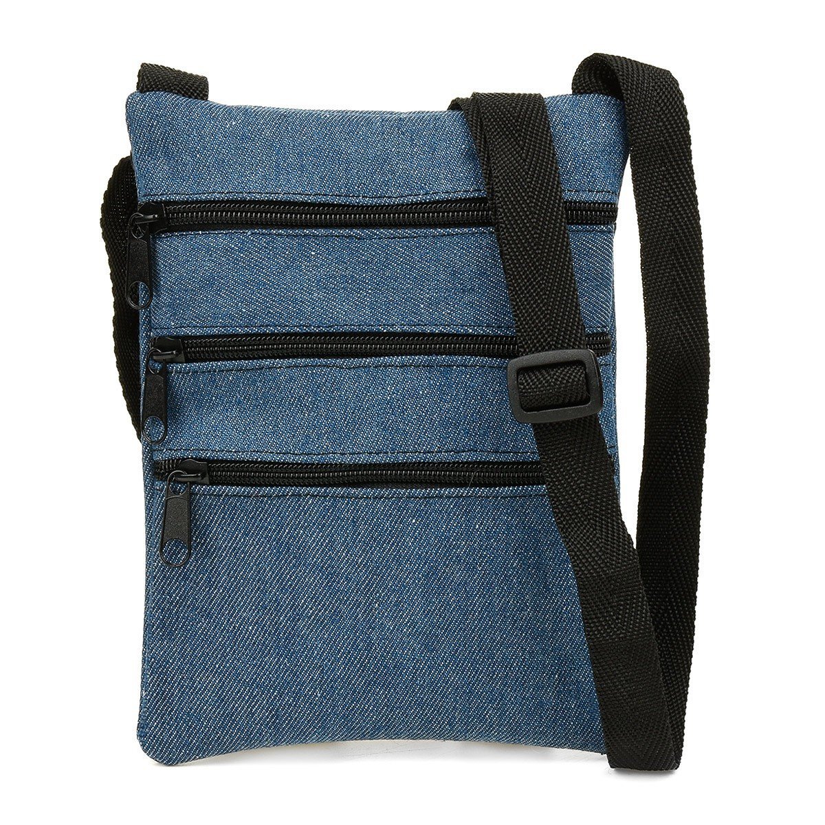 Saszetka etui paszportówka duża na smartfona 4 suwaki niebieska I28 niebieski