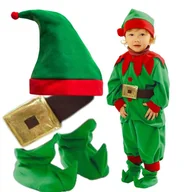 Stroje karnawałowe - Strój Elfa Przebranie Elf Skrzat 120/130 Święta Pomocnik Mikołaja Choinka - miniaturka - grafika 1