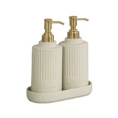 Mydelniczki i dozowniki mydła - Zestaw dwóch dozowników kuchennych do płynu do mycia naczyń beżowe Heidi WENKO - miniaturka - grafika 1