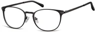 Okulary korekcyjne, oprawki, szkła - Sunoptic Okulary Oprawki damskie kocie oczy stalowe 992 czarne - miniaturka - grafika 1