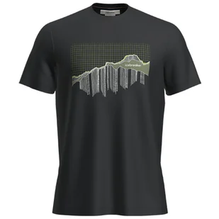 Koszulka męska Icebreaker Men Merino 150 Tech Lite III SS Tee Pinnacle Grid Rozmiar: XL / Kolor: czarny - Koszulki sportowe męskie - miniaturka - grafika 1