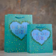 Opakowania i torebki na prezenty - Torebka prezentowa 4Q084, Dzień Dziadka, turkusowa - miniaturka - grafika 1