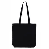 Torby i wózki na zakupy - Torba bawełniana z dnem 38x35x7 uchwytem 70cm czarna 240gsm ROSA Talent - miniaturka - grafika 1
