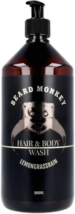 Beard Monkey Hair & Body Wash Lemongrass (1000ml) - Szampony dla mężczyzn - miniaturka - grafika 1