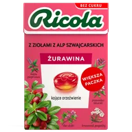 Zdrowa żywność - Ricola Żurawina, szwajcarskie cukierki ziołowe, bez cukru, 40 g - miniaturka - grafika 1