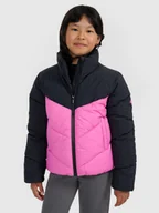 Kurtki i płaszcze dla dziewczynek - 4F Kurtka puchowa z wypełnieniem syntetycznym dziewczęca - różowa 122 (6-7 lat) - miniaturka - grafika 1