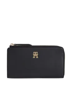 Tommy Hilfiger Duży Portfel Damski Th Feminine Large Slim Wallet AW0AW14890 Czarny - Portfele - miniaturka - grafika 1