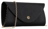 Torebki damskie - Czarna elegancka wieczorowa torebka damska ROVICKY kopertówka wesele studniówka sylwester złoty łańcuszek - miniaturka - grafika 1