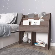 Regały - shumee shumee Regał na czasopisma dla dzieci szary/dąb sonoma 71x30x78,5 cm - miniaturka - grafika 1