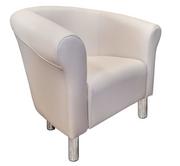 Fotele - ATOS Fotel Milo D18 wanilia nogi chrom - miniaturka - grafika 1