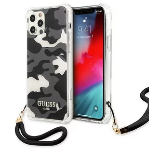 Guess nakładka do iPhone 12 Pro Max 6,7" GUHCP12LKSARBK czarna hard case Camo Collection GUE001333 - Etui i futerały do telefonów - miniaturka - grafika 2