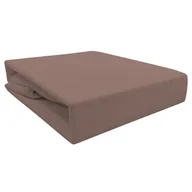 Prześcieradła - Prześcieradło Jersey 180x200 bawełna z gumką BRĄZOWY PIRUU - miniaturka - grafika 1