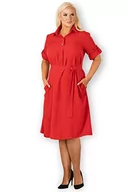 Sukienki - KARKO Damska sukienka SSILVIA Business Casual Dress, czerwona, 46/48, czerwony, 46/48/Große n - miniaturka - grafika 1